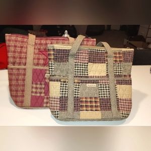 Set Of 2 Bella Taylor Quilted Shoulder Tote Bags